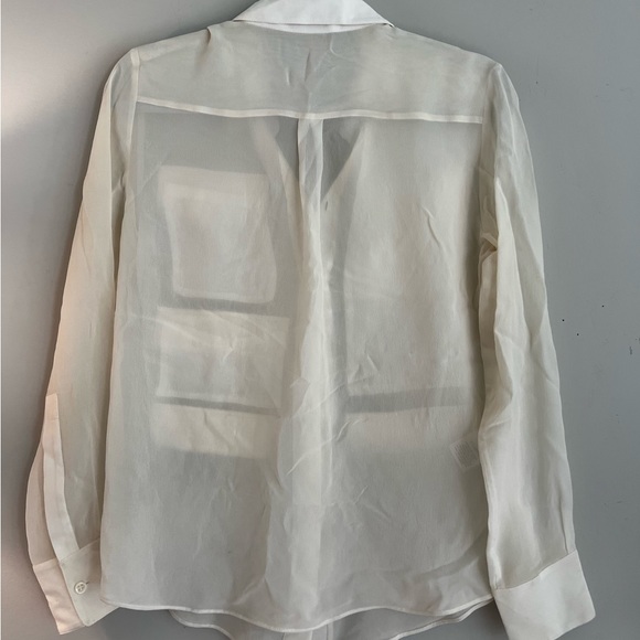 ALTUZARRA Button-Down Long-Sleeve Silk "Georgette Blouse" IVORY Small - Picture 5 of 5